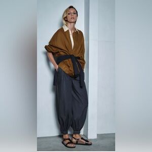 NWT, Zara, Oversized 100% Linen Bomber Jacket, Sz L